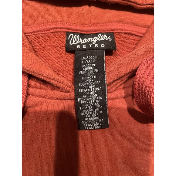 Wrangler Retro Hoodie Rust Orange Women Size Large - Picture 5 of 5